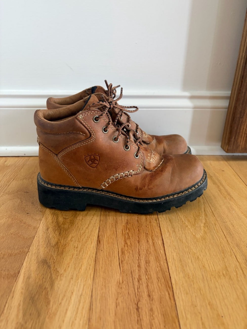 Ariat Brown Leather Lace-Up Work Boots